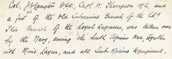 J.H. LANGTON  R.E. SUBMARINE BRANCH REUNION